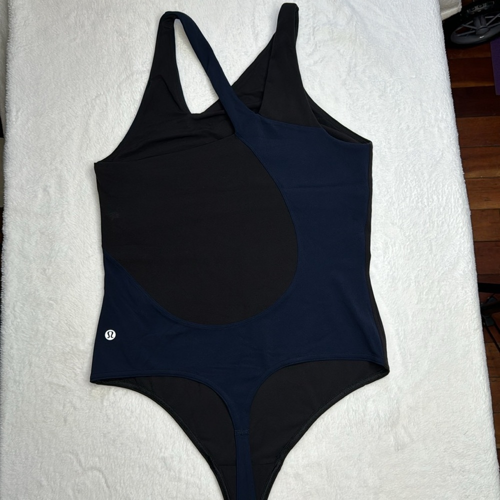 Lululemon one piece thong body suit True Navy and Black, size 8 - Picture 10 of 15